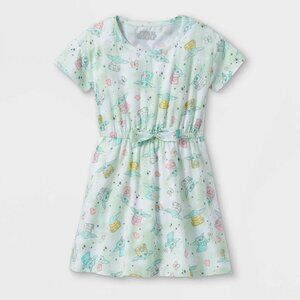 Girls' Star Wars Baby Yoda Grogu A-Line Dress in green